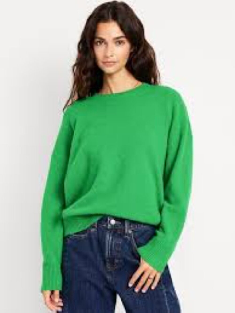 Old Navy Wool-Blend Crew-Neck Sweater Sea Serpent Green Large T